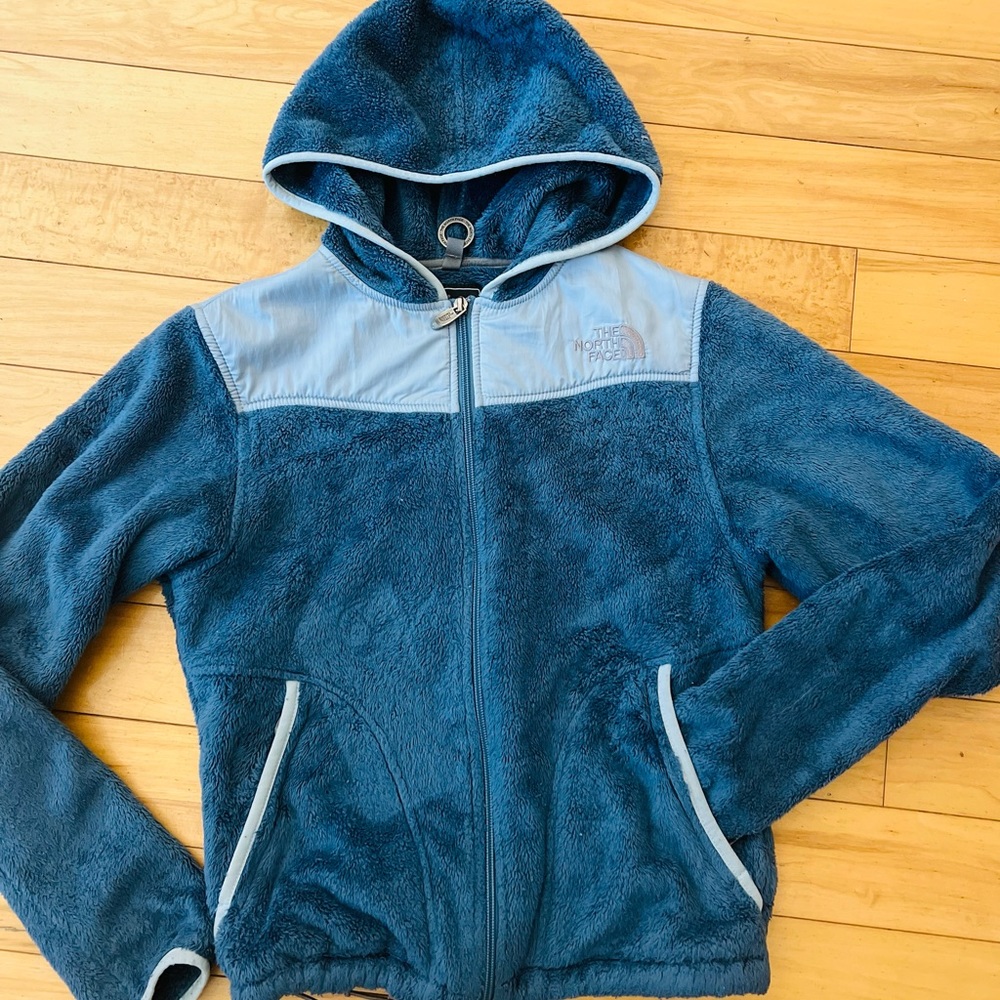 The North Face Womens Jacket Size XS, dark blue with light blue, EUC